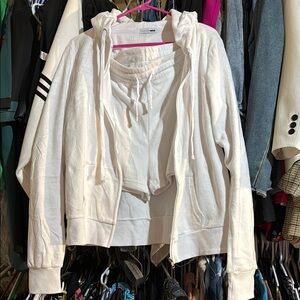 Women's White velour short set
